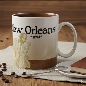 Starbucks New Orleans Mug - White and Tan